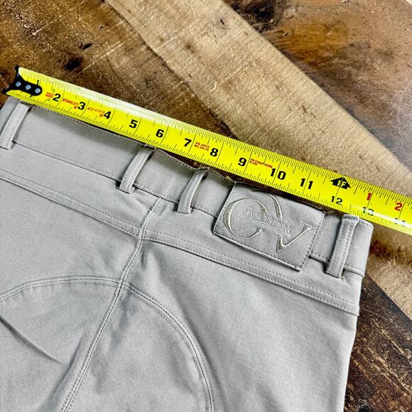 OVATION Riding Pants Tights Knee Inseam Patches Horseback Equestrian Tan 26R - Picture 14 of 15